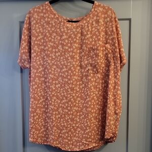 Buffalo David Bitton Floral Short Sleeve Top - Rust